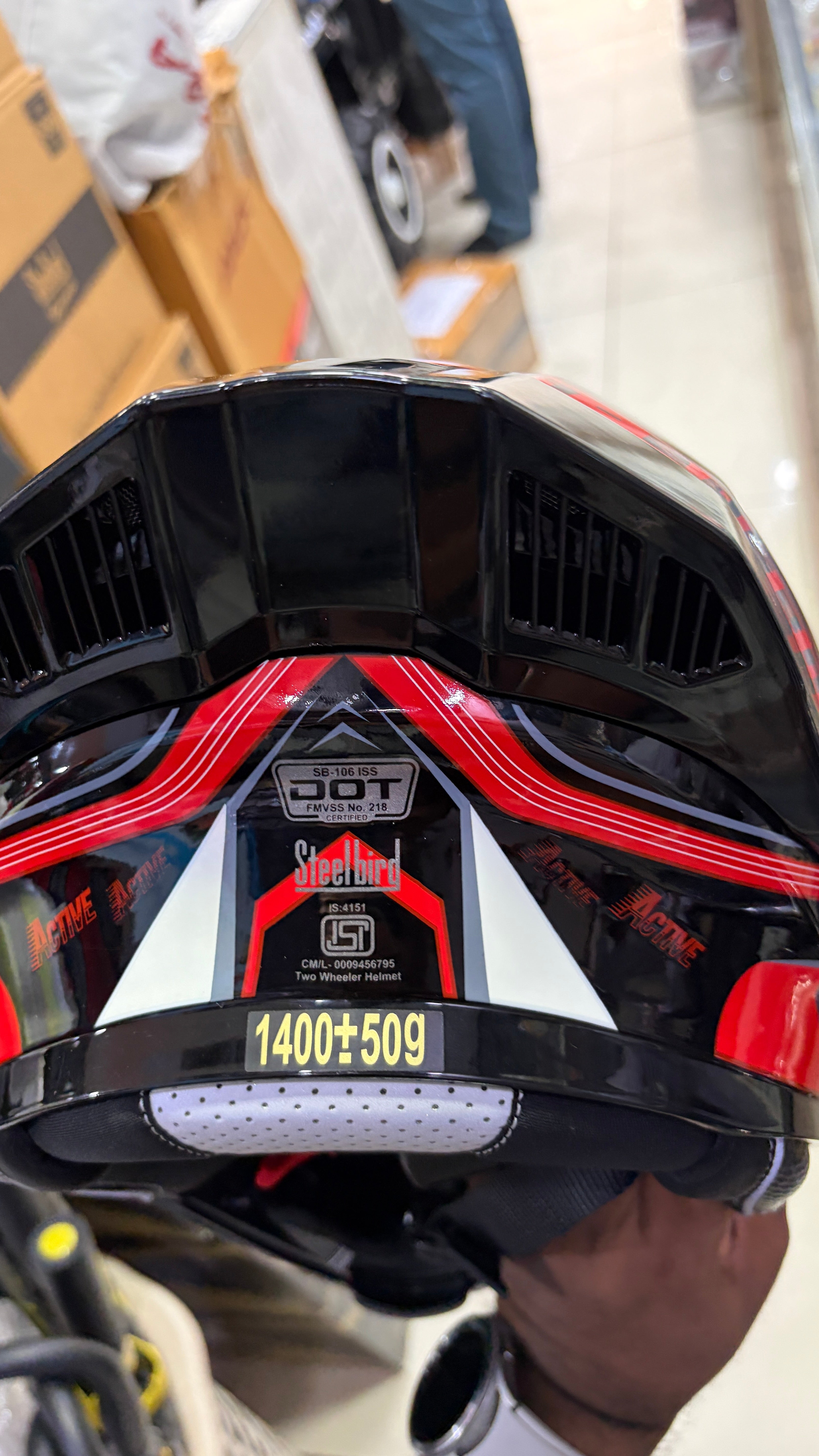 Steelbird SBA20 Born to ride full face modular helmet glossy black with red colour