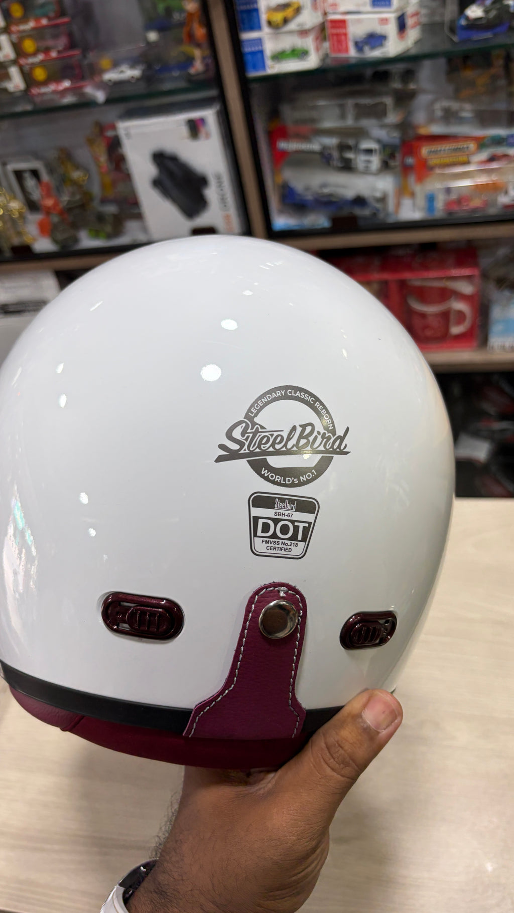 Steelbird SBH-67 vintage dot5.0 open face helmet (free extra visor)white colour