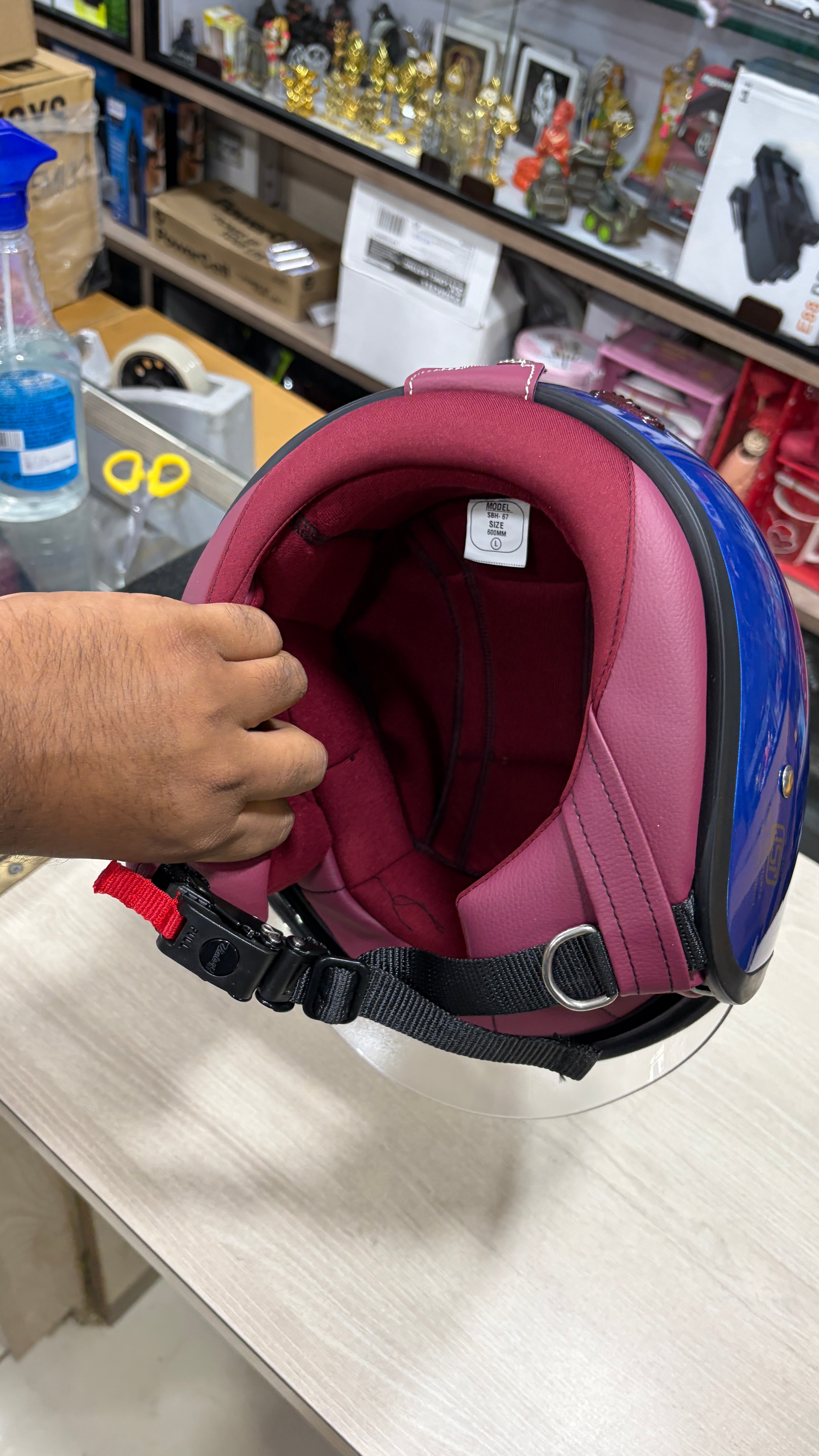 Steelbird SBH-67 vintage dot5.0 open face helmet (free extra visor) Yamaha blue