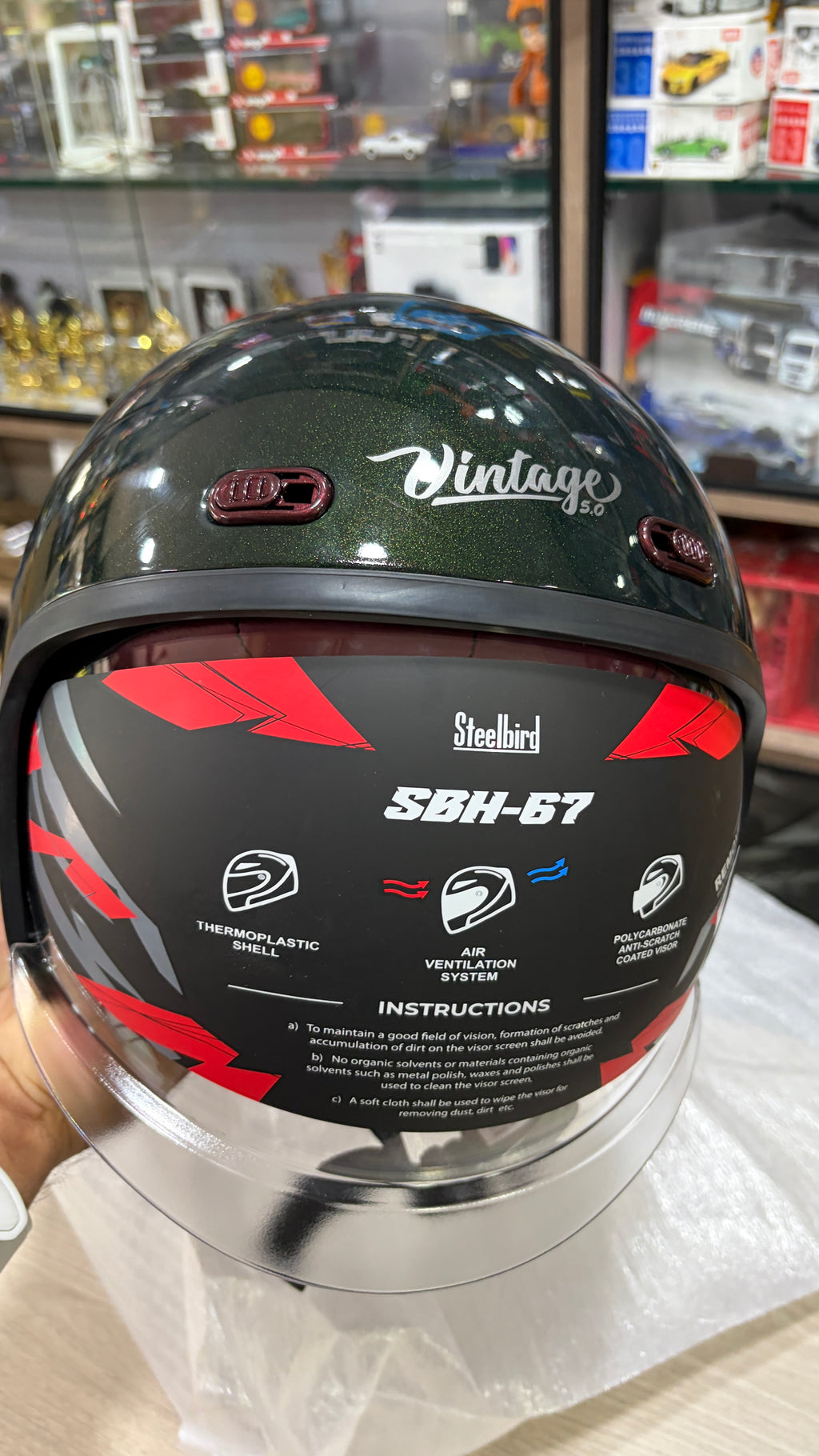 Steelbird sbh67 openface helmet vintage dot 5.0(free extra visor )
