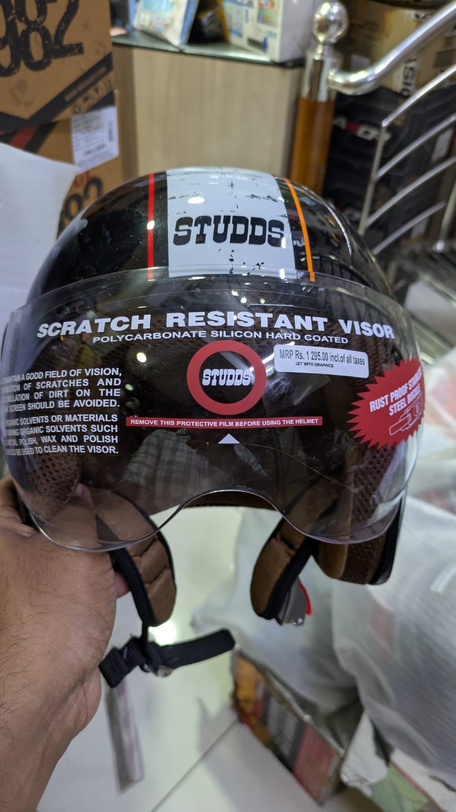 STUDDS JET 50 OPENFACE HELMET - short visor
