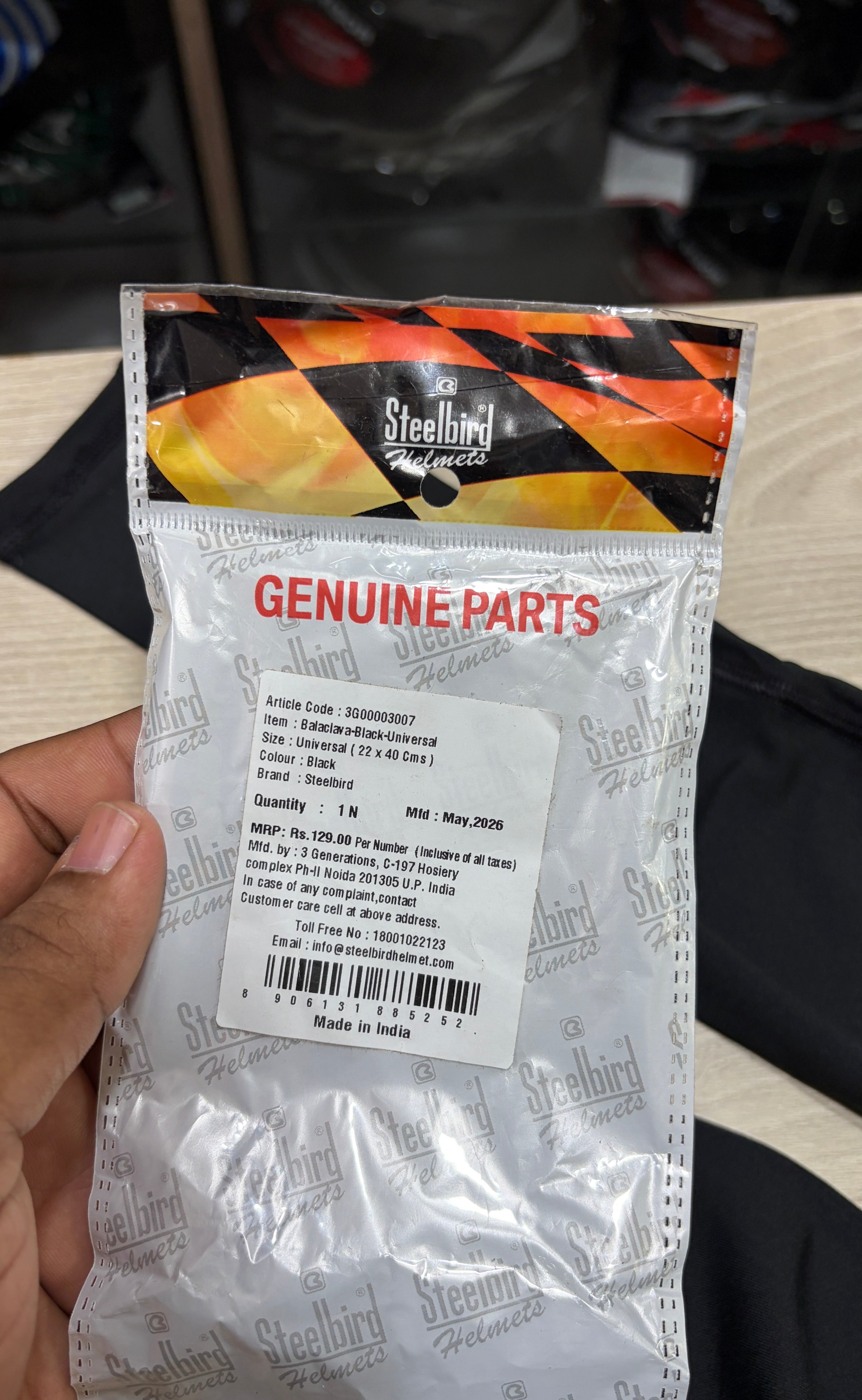 Steelbird Hand sleeves universal size black
