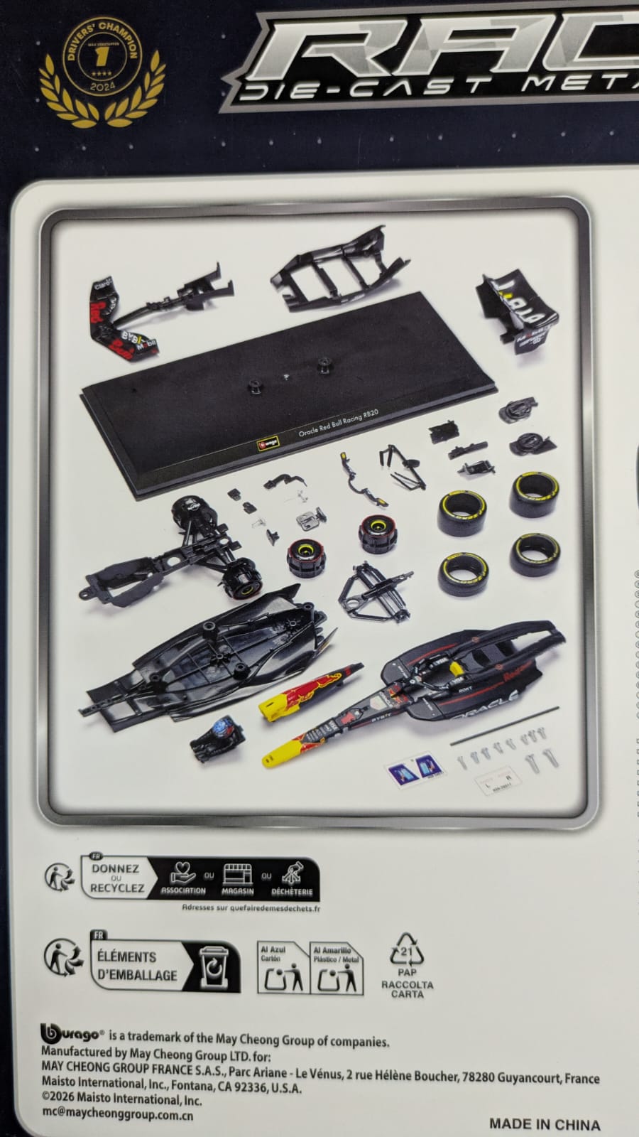1:24 BBURAGO ORACLE REDBULL RACING RB20 Model kits(43 parts)