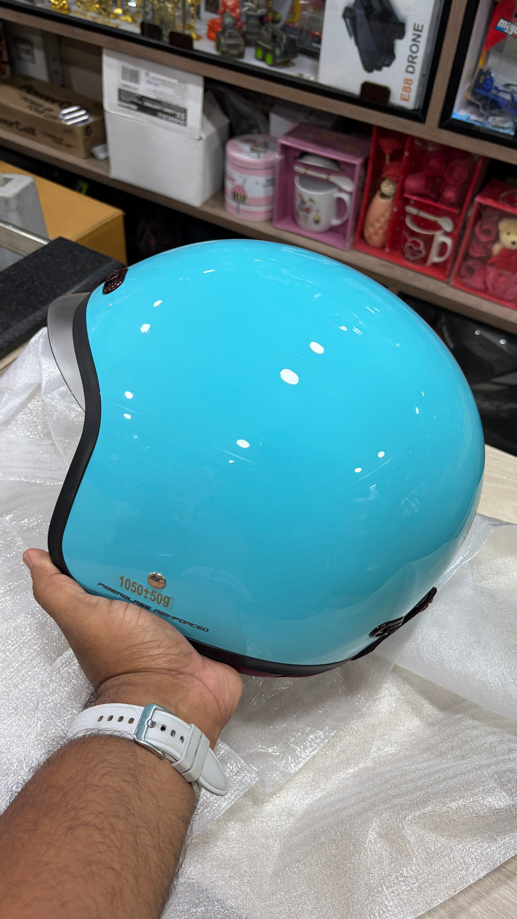Steelbird open face sbh67 jass blue helmet vintage dot5.0(free extra visor)