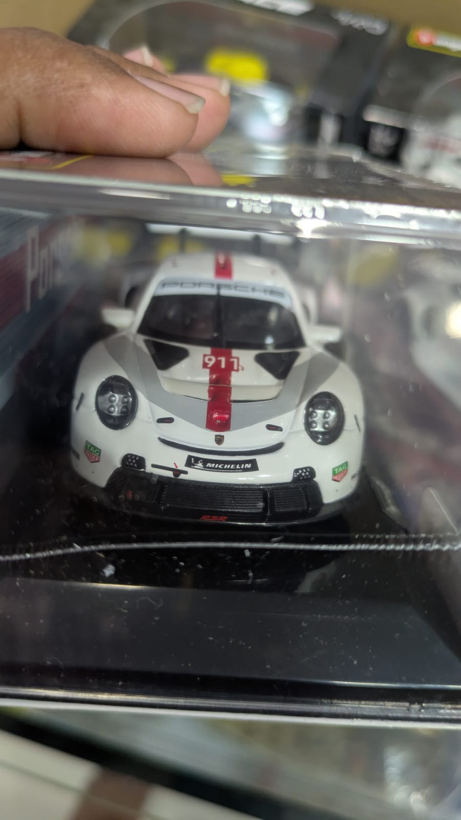 1:43 bburago Porsche 911 RSR-white Diecast car