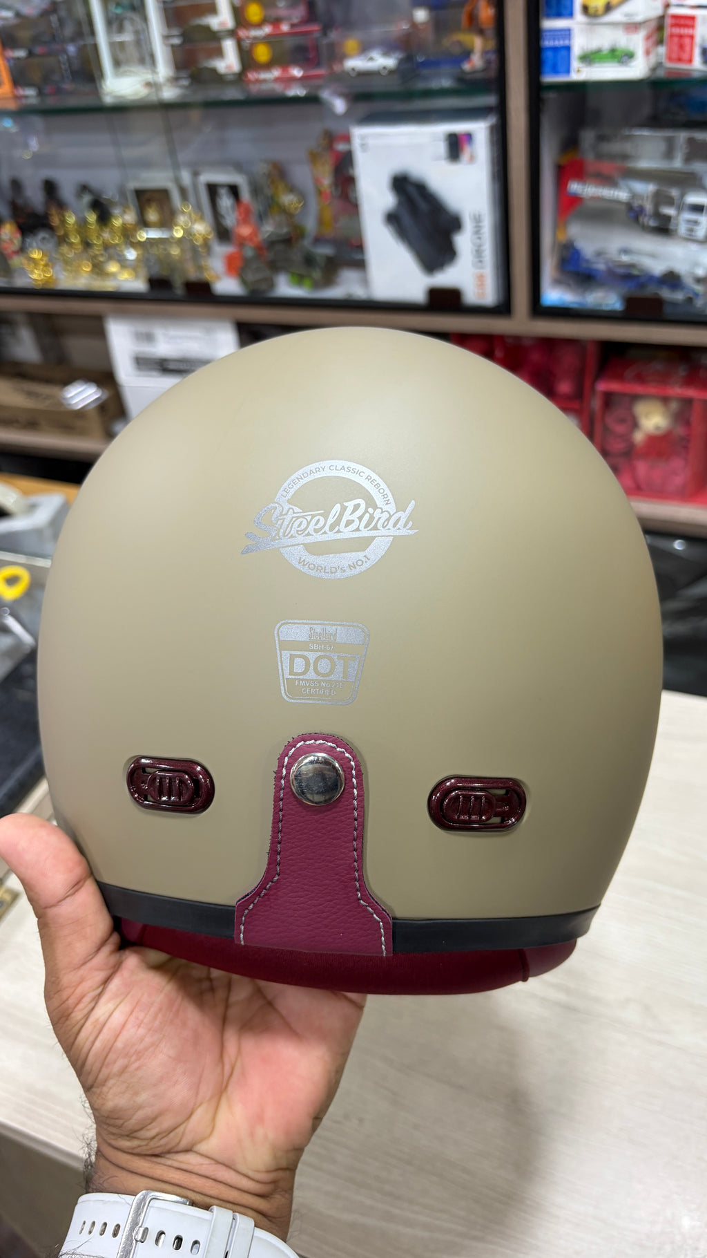 Steelbird sbh67 openface Helmet DESERT STORM vintage dot 5.0(Extra visor free)
