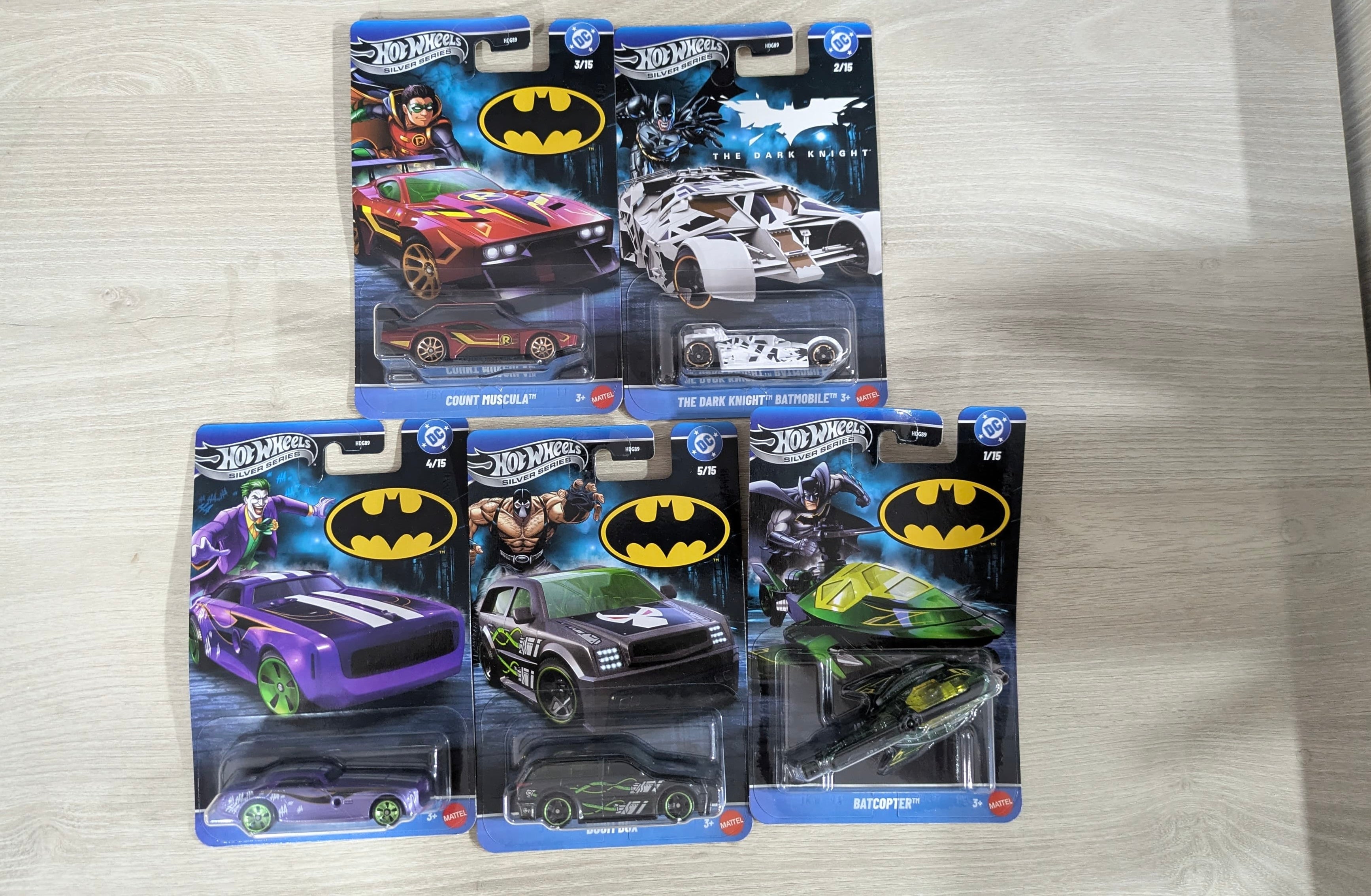 Hotwheels silver series batman dc mrp 5pcs set