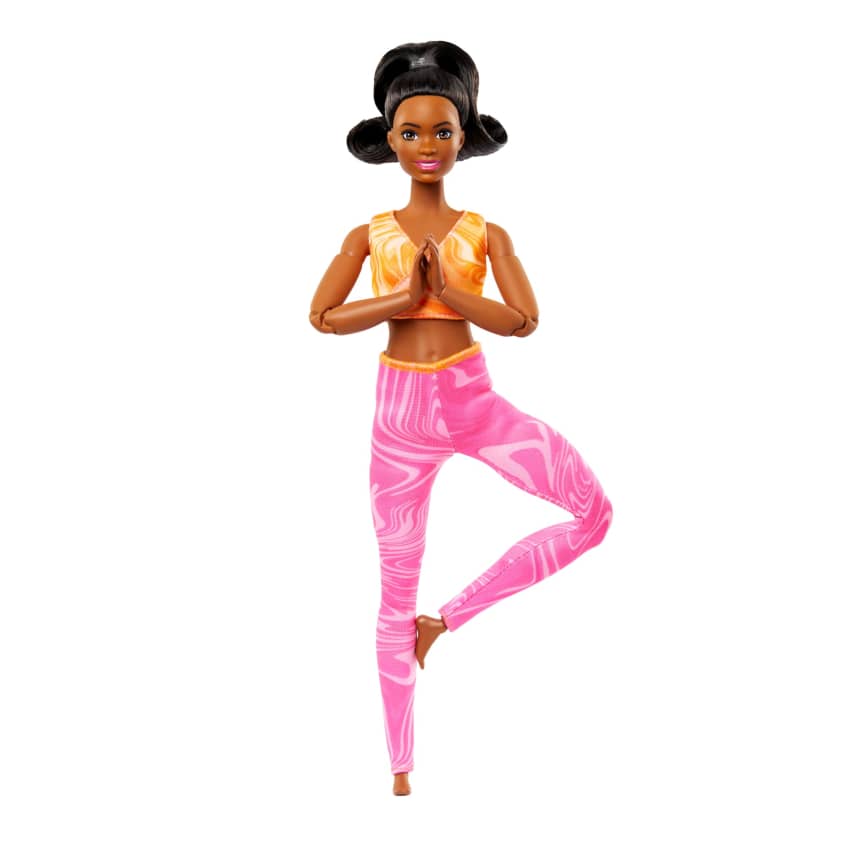 Barbie Made to Move, Yoga Barbie Dolls for Kids,Single Doll, 3Y+, Multicolour
