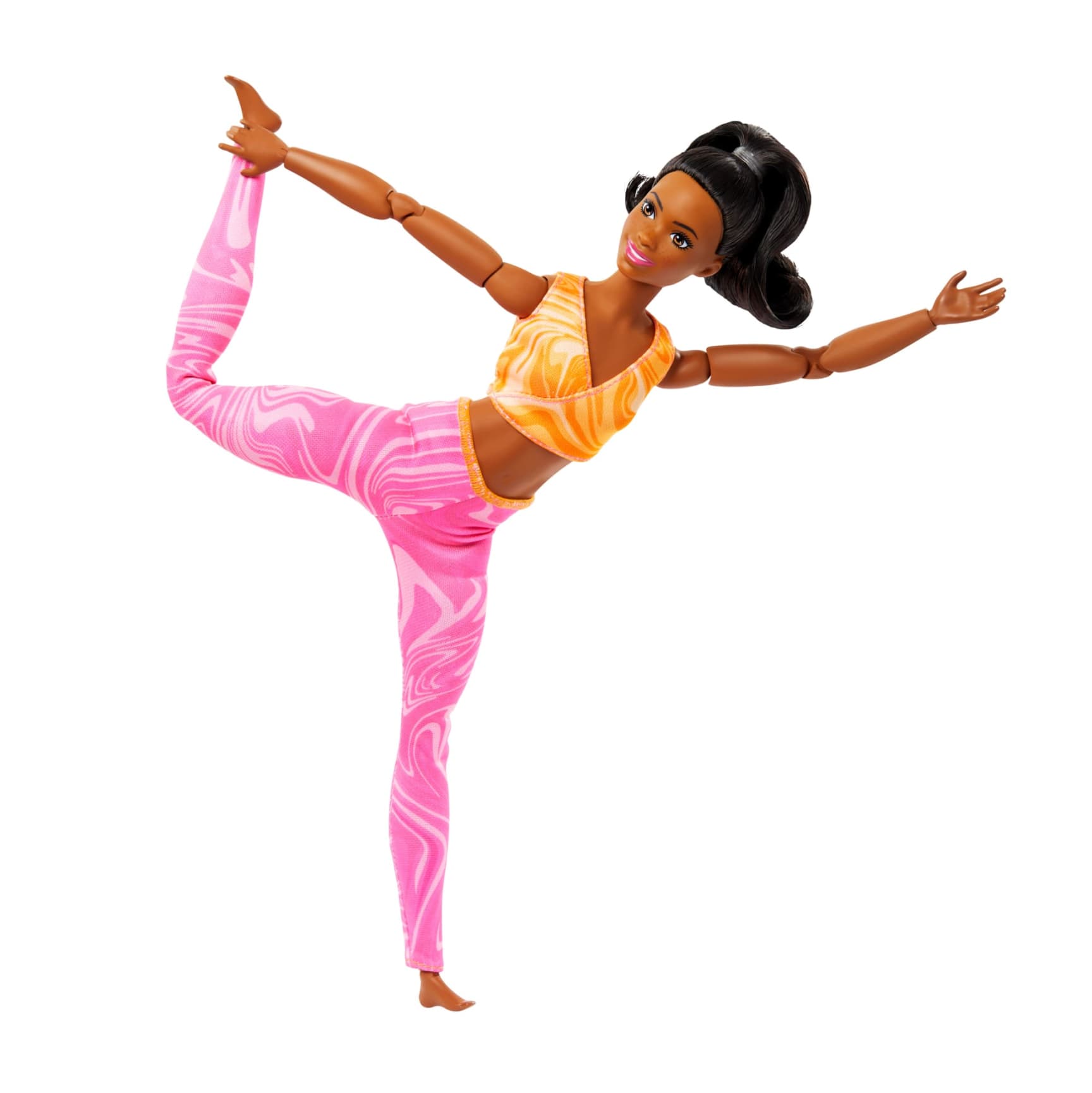 Barbie Made to Move, Yoga Barbie Dolls for Kids,Single Doll, 3Y+, Multicolour