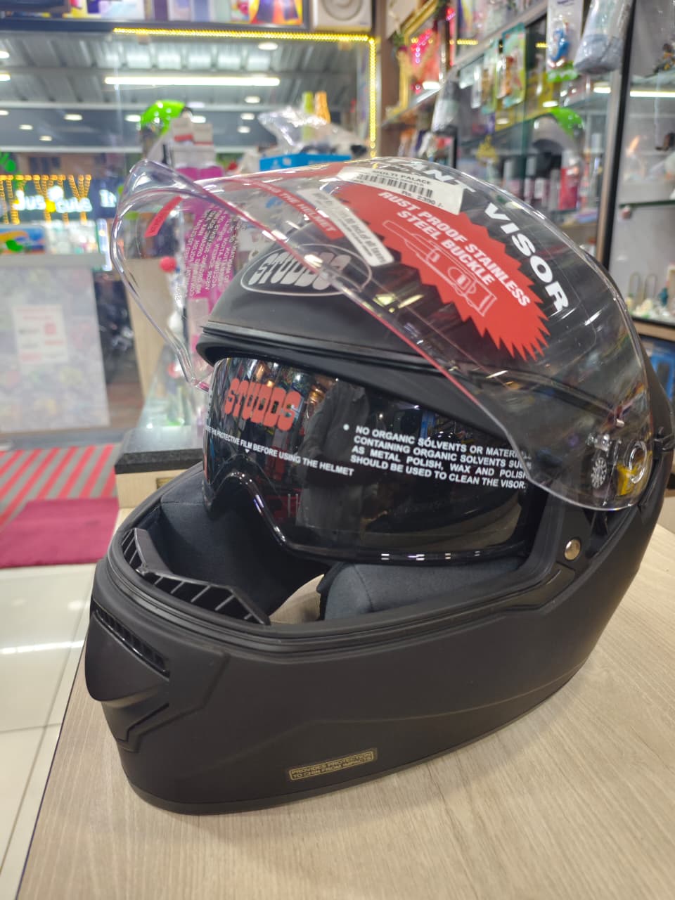 Studds Drifter dual visor Matt black full face helmet