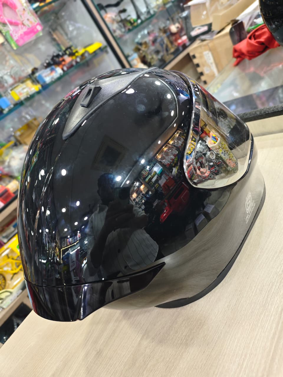 Vega bolt glossy black full face helmet(free any one visor)