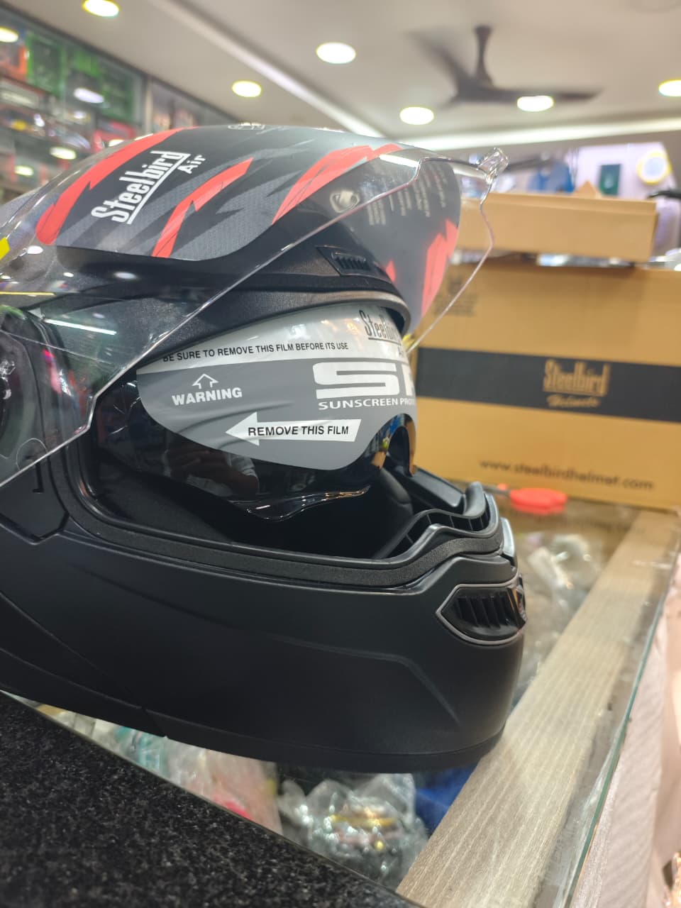 Steelbird sba7 flip up helmet(rough finish)