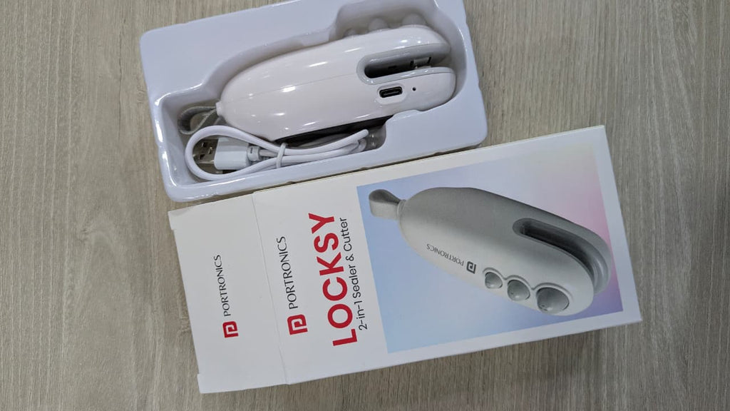 Portronics Locksy 2 in 1 food bag sealer and cutter