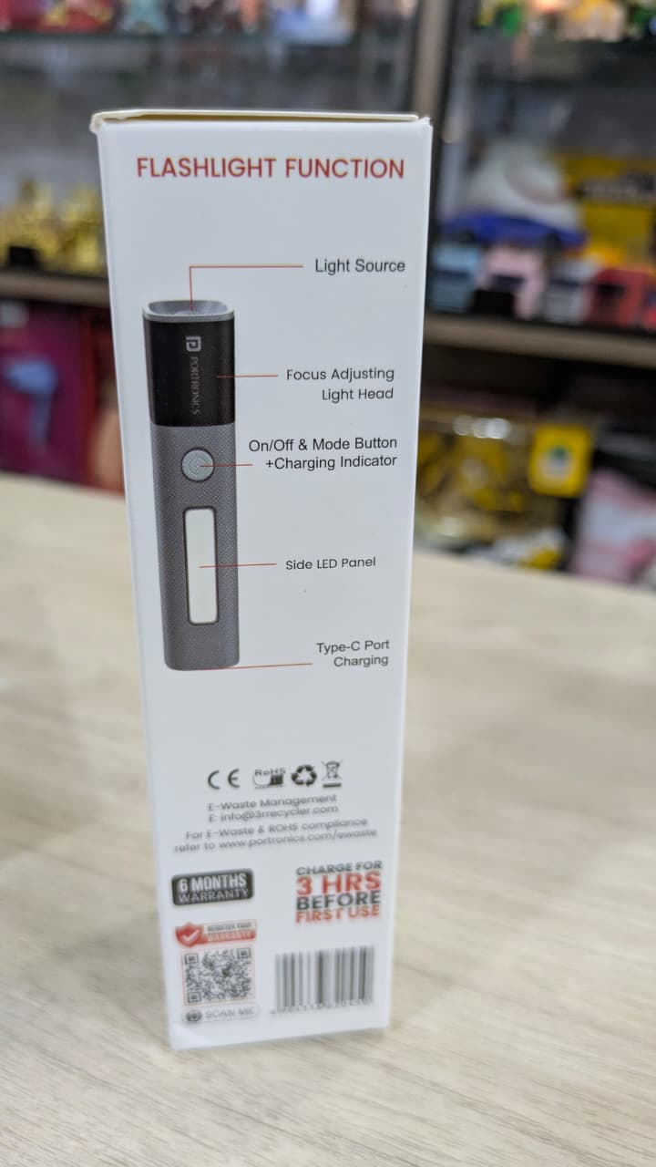 Portronics ECO GLOW2 rechargeable led handy flash light