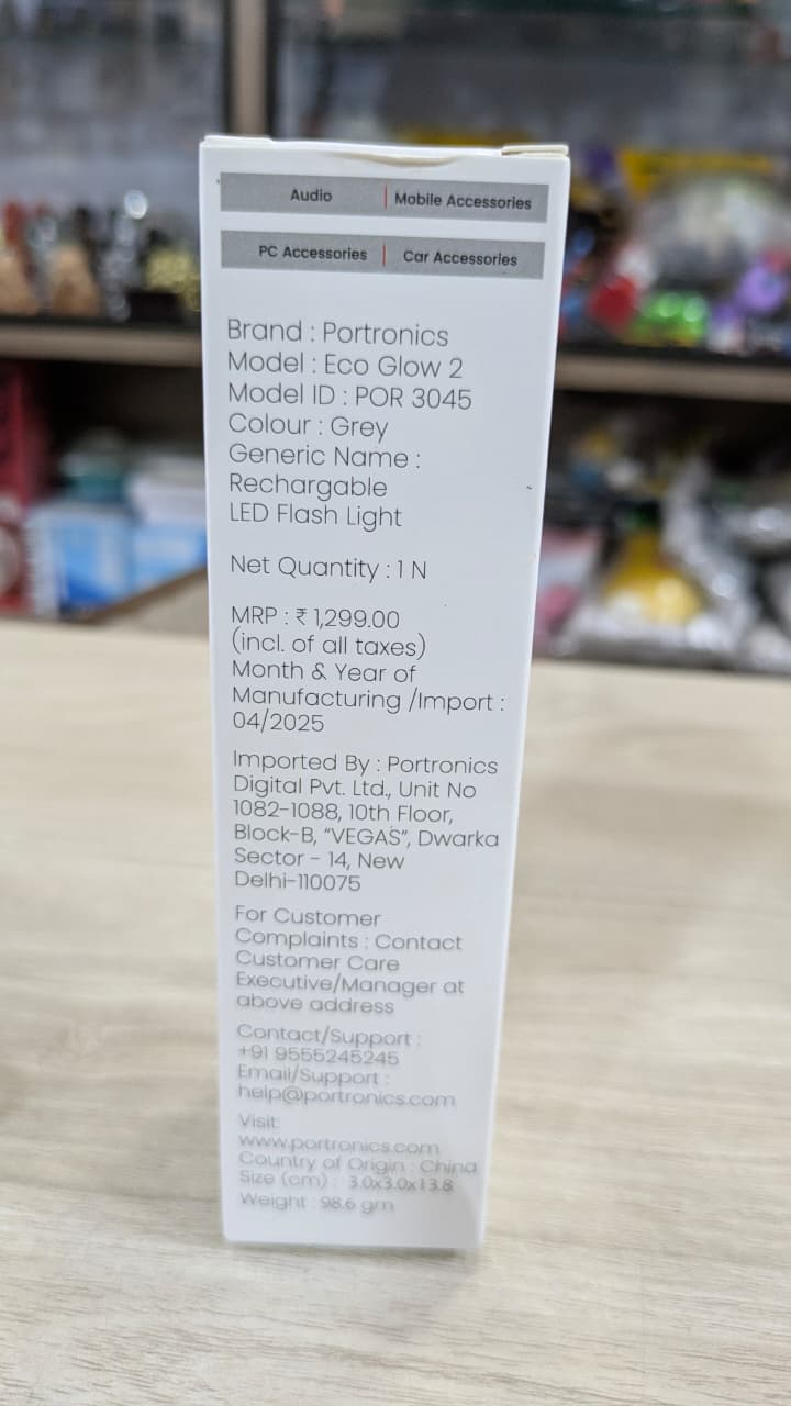 Portronics ECO GLOW2 rechargeable led handy flash light