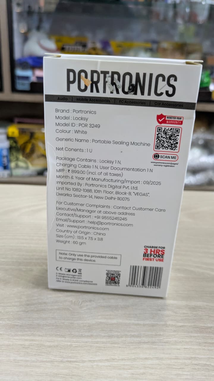 Portronics Locksy 2 in 1 food bag sealer and cutter