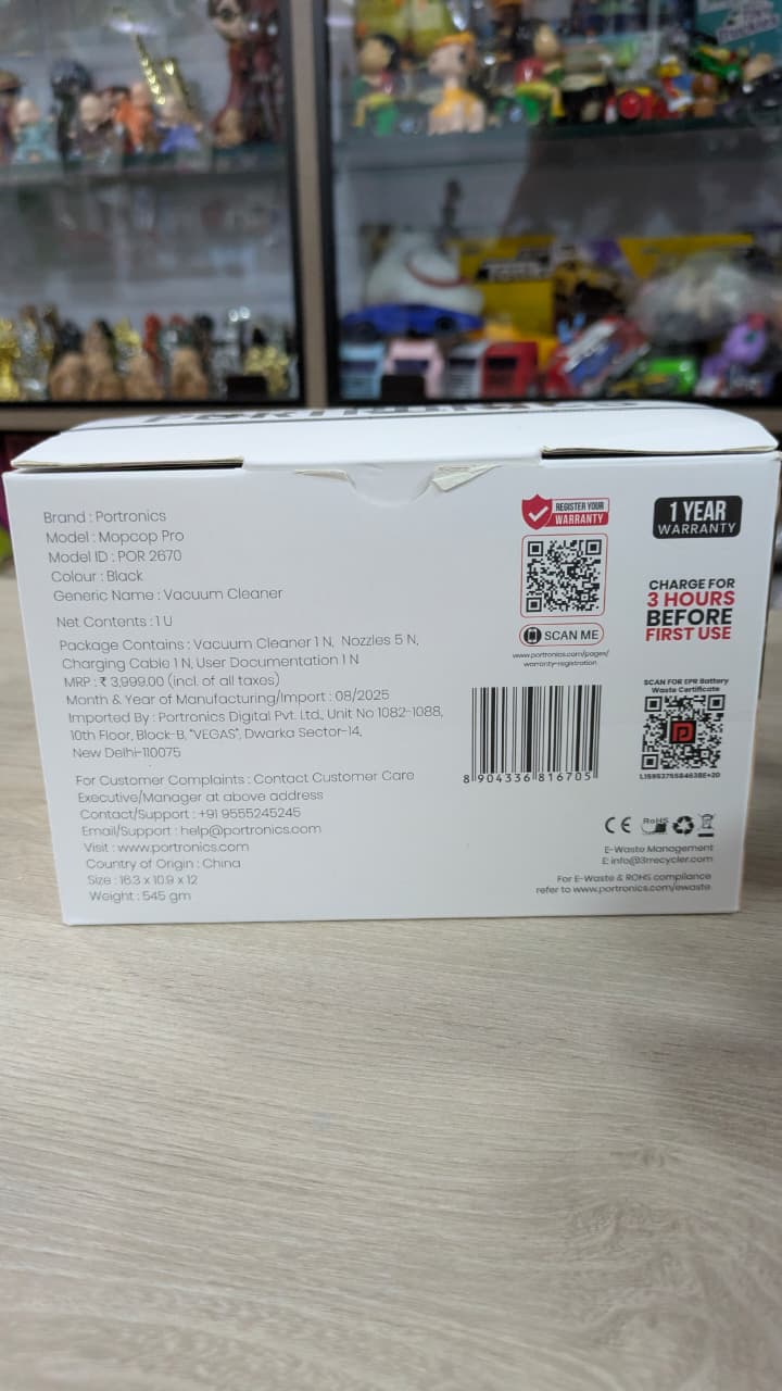 Portronics vacuum cleaner mop cop pro (10000pa)