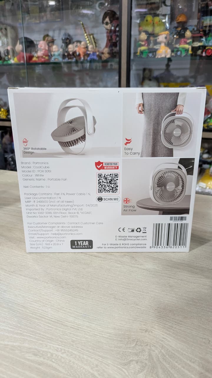 Portable desktop fan Portronics cool cube fan