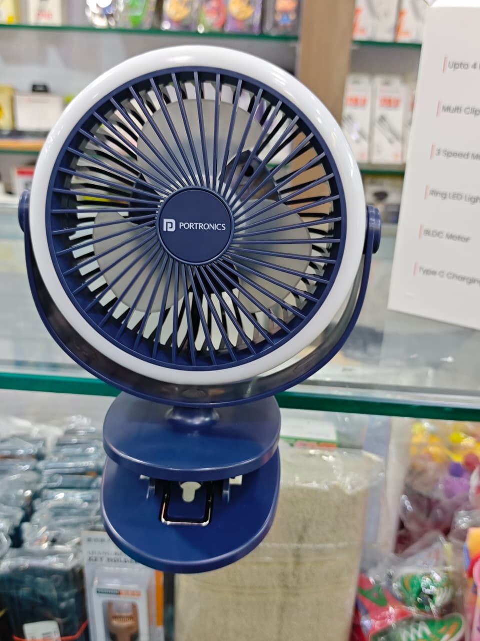 Portronics portable clip cool rechargeable fan