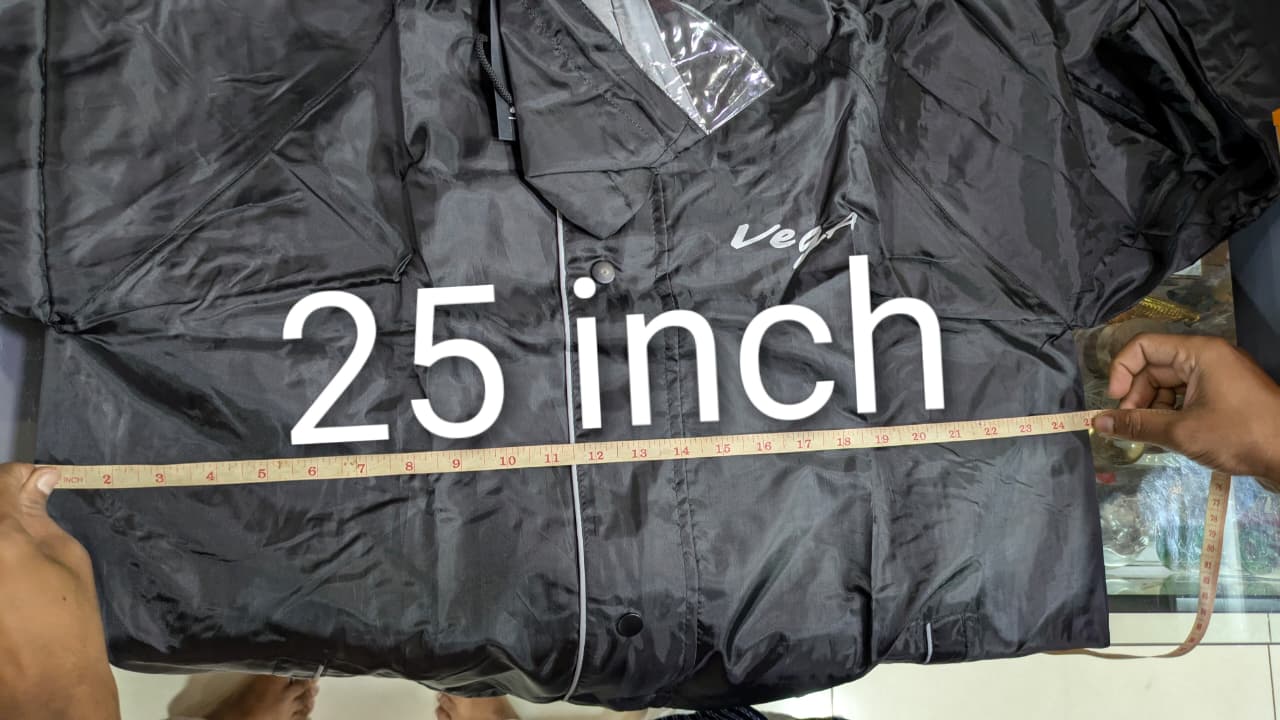 Vega jazz rain wear Black Color (with free size pant )