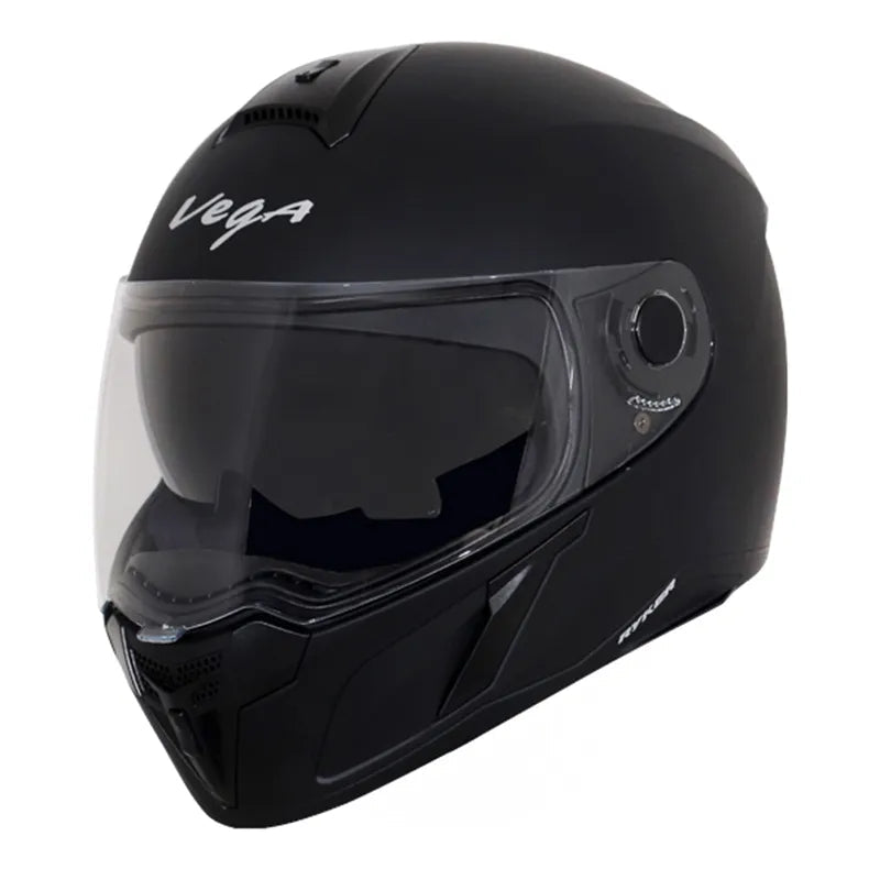 Vega ryker dx dull mat black full face dual visor helmet