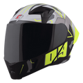 Steelbird sba20  Canva neon green flip up helmet