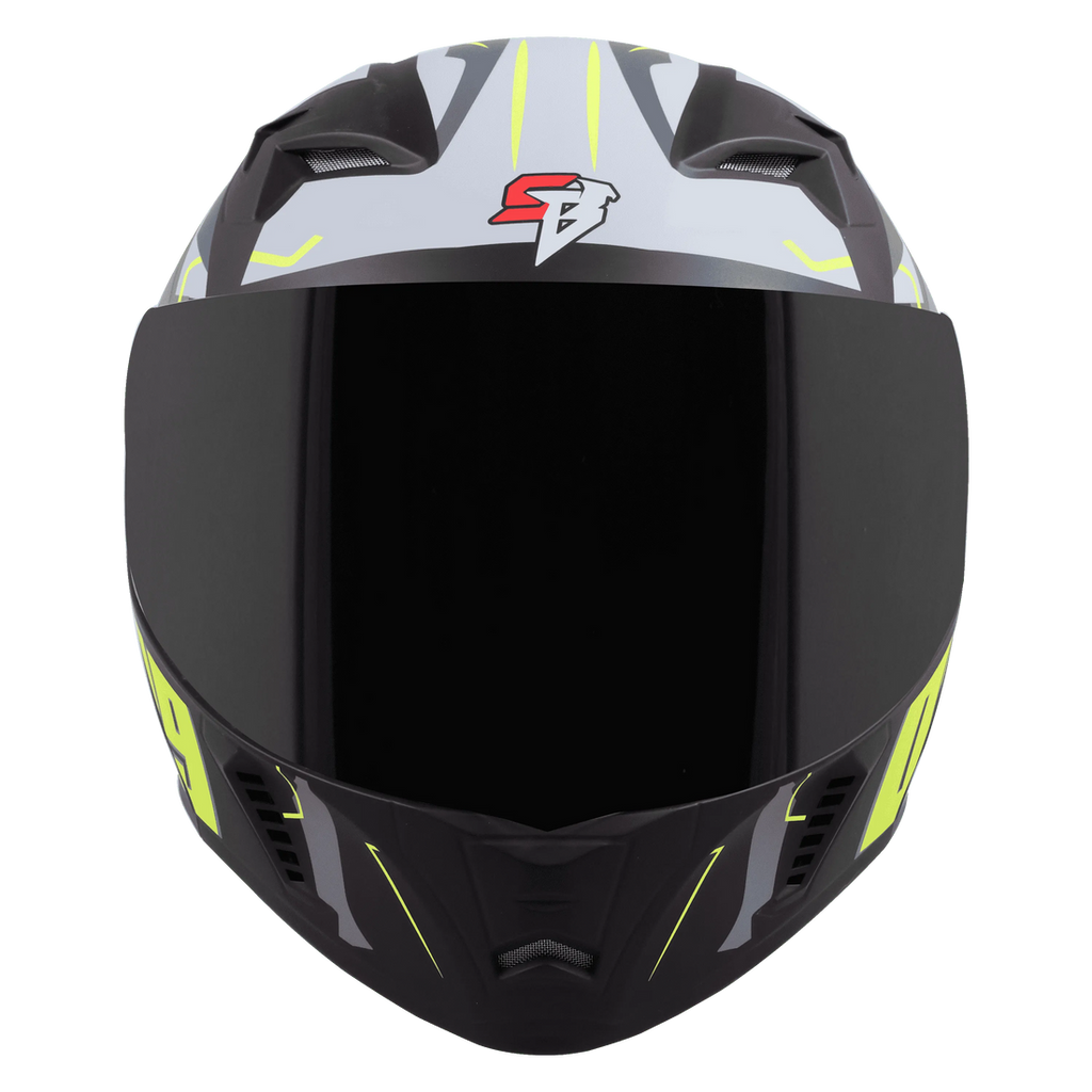 Steelbird sba20  Canva neon green flip up helmet