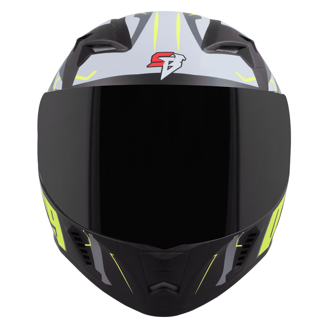 Steelbird sba20  Canva neon green flip up helmet