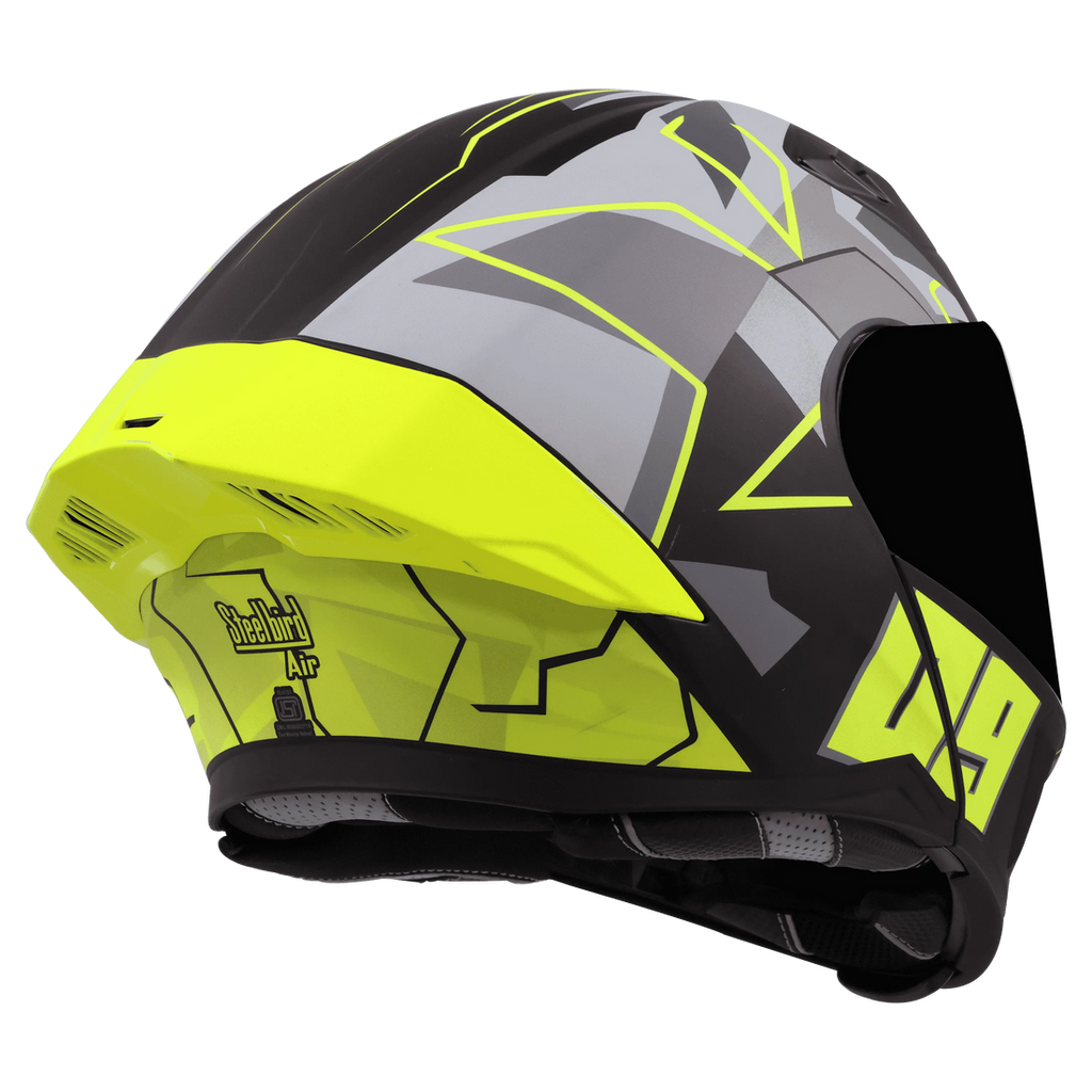 Steelbird sba20  Canva neon green flip up helmet