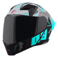 Steelbird sba20 canvas jass blue flip up helmet