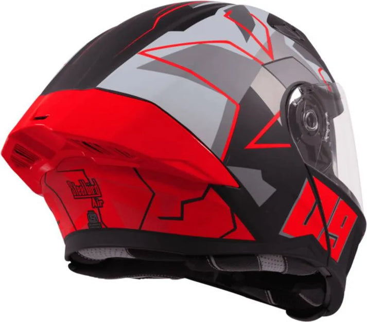 Steelbird sba20 Canvas black red flip up helmet