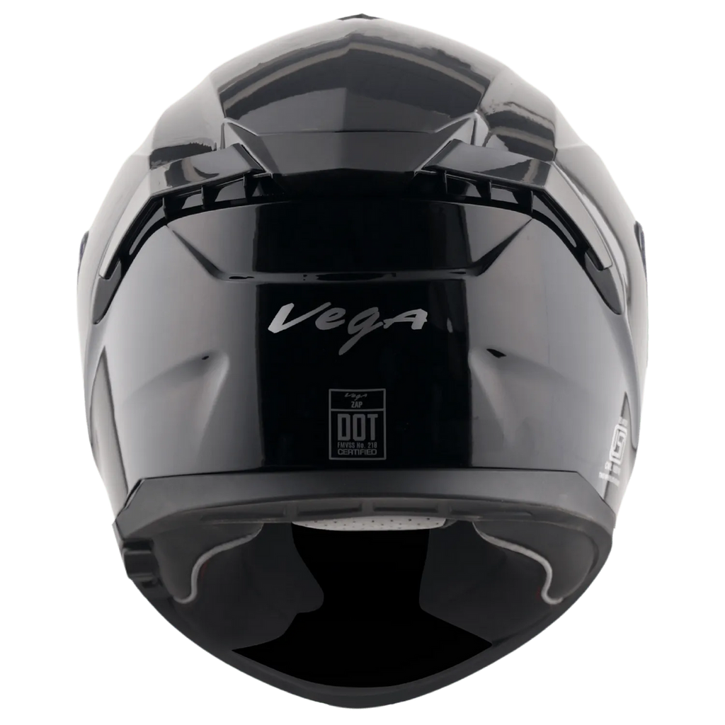 Vega Zap dx glossy black full face dual visor helmet