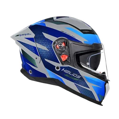 Studds Helios D2 Grey blue full face helmet