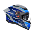 Studds Helios D2 Grey blue full face helmet