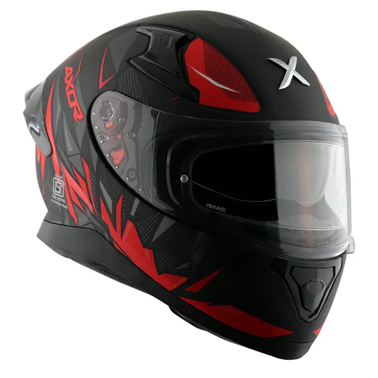 Axor apex Hunter glossy black red full face helmet