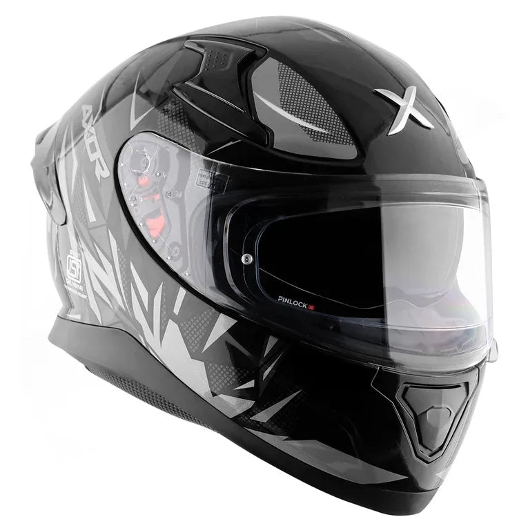 Axor apex glossy black grey full face helmet