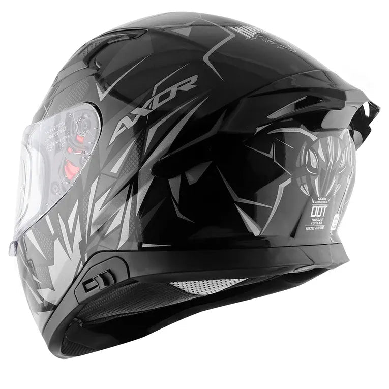 Axor apex glossy black grey full face helmet