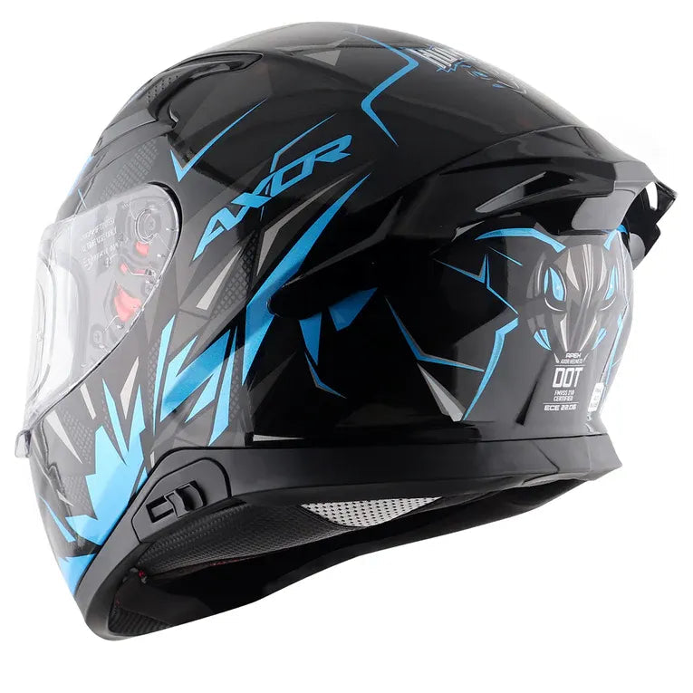 Axor Apex Hunter blue full face helmet