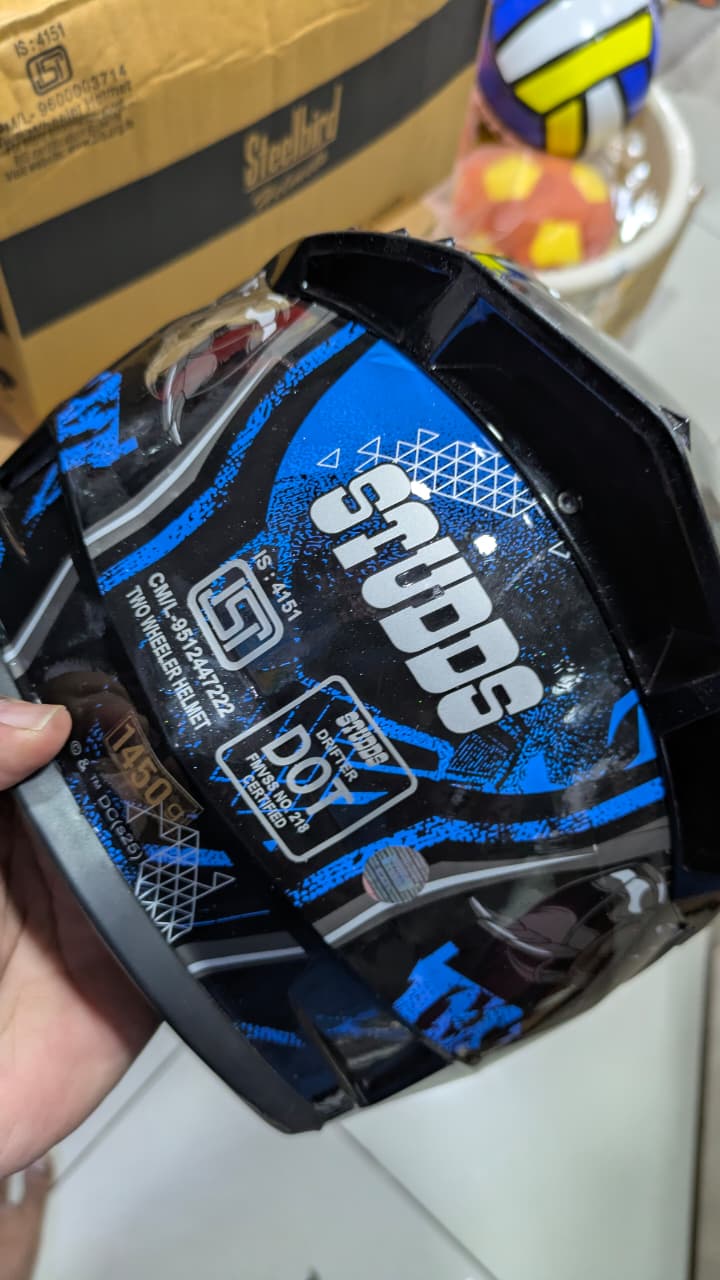 Studds Drifter Batman Edition Glossy blue black full face Helmet