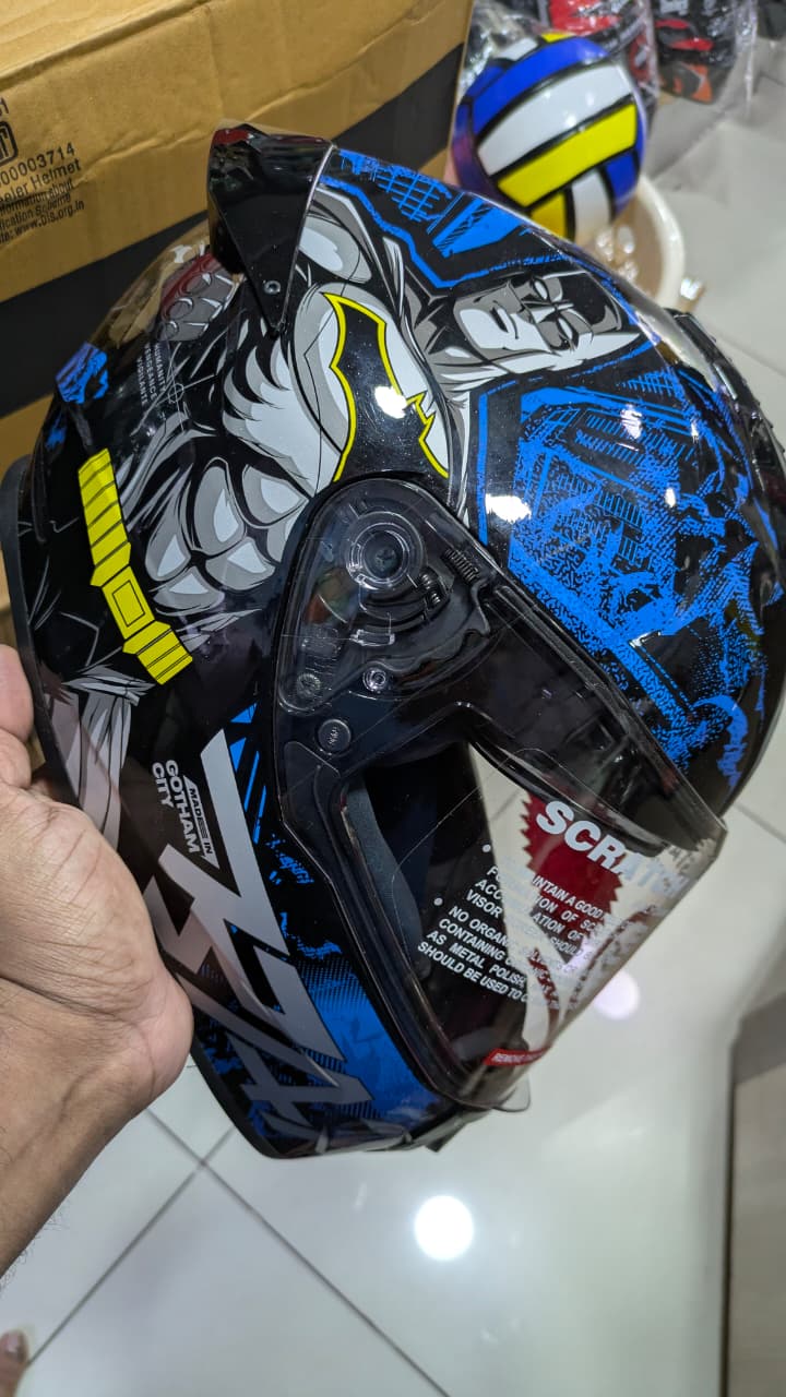 Studds Drifter Batman Edition Glossy blue black full face Helmet