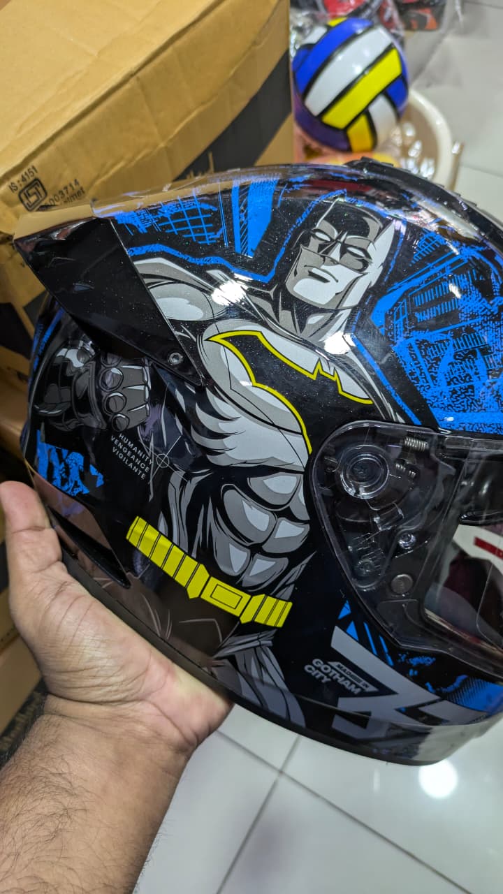 Studds Drifter Batman Edition Glossy blue black full face Helmet