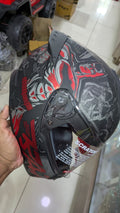 Studds Driftter Batman Edition matt finish red full face helmet