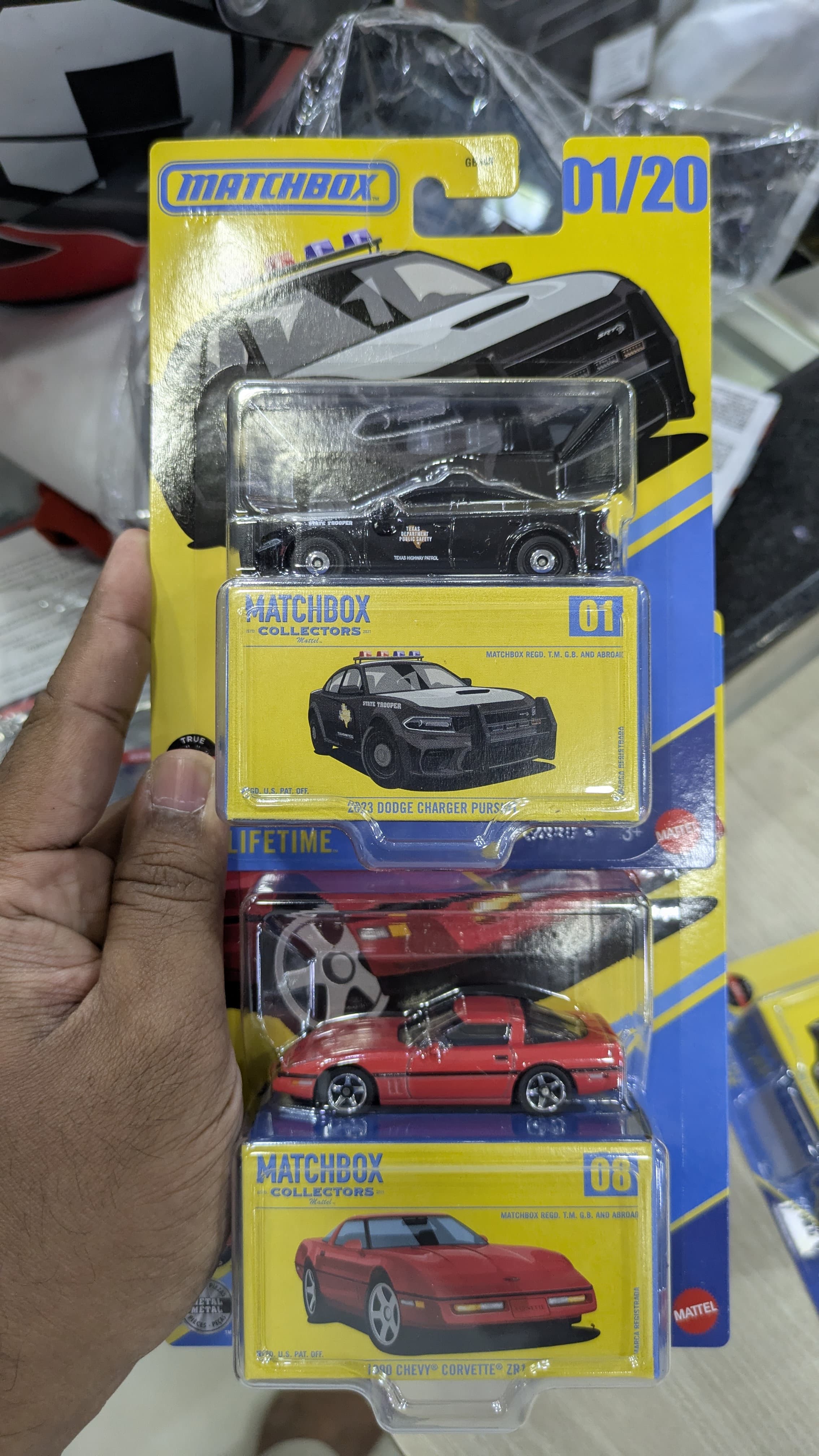 Matchbox Dodge charger & Chevy corvette combo