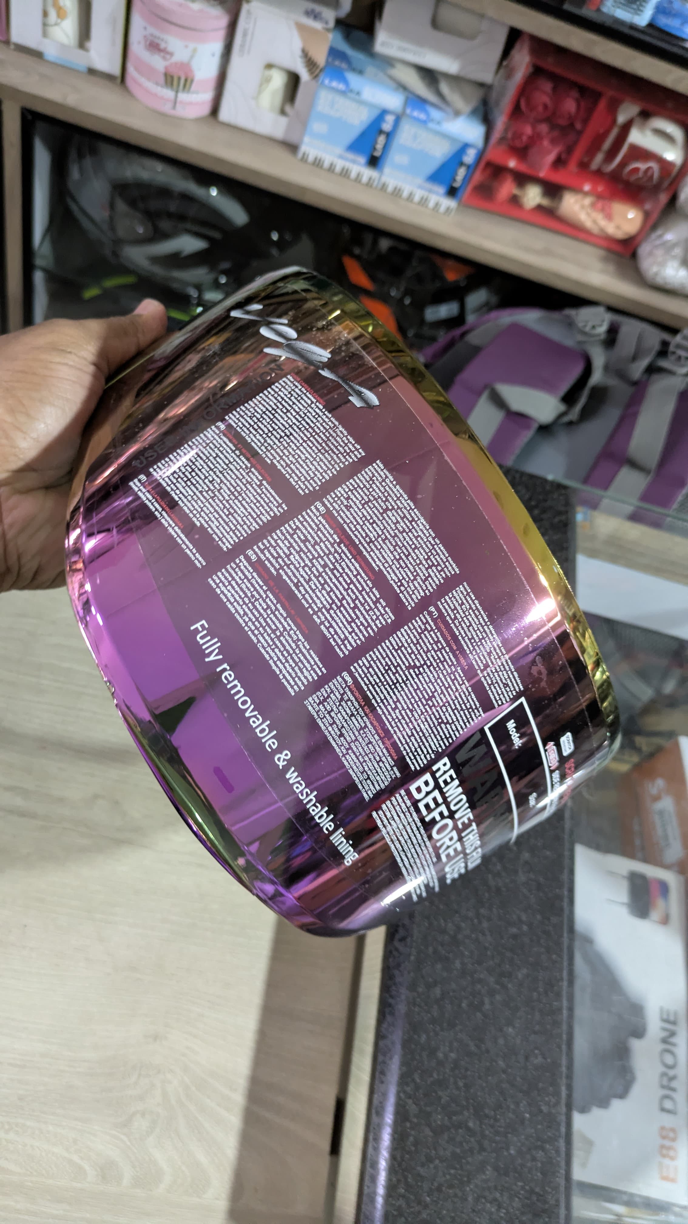 Vega bolt glossy black full face helmet(free any one visor)