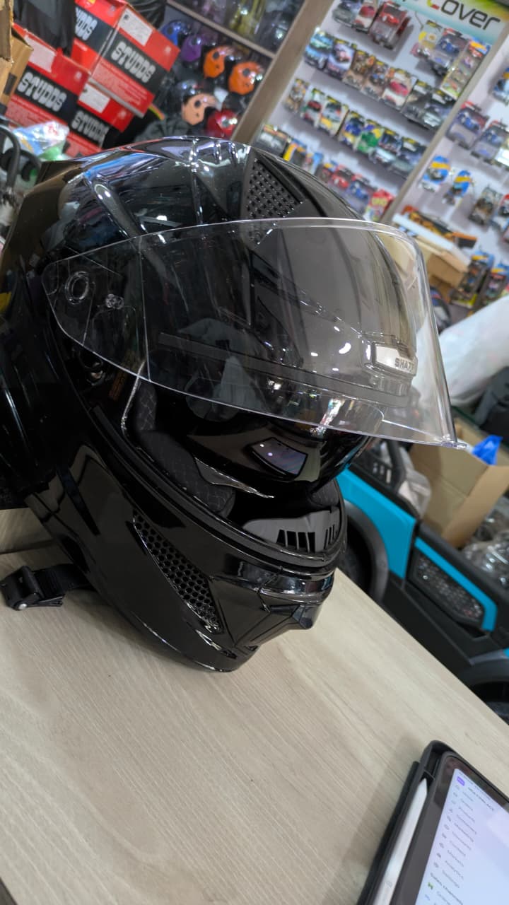 Steelbird sbh25 sharp glossy black dual visor helmet