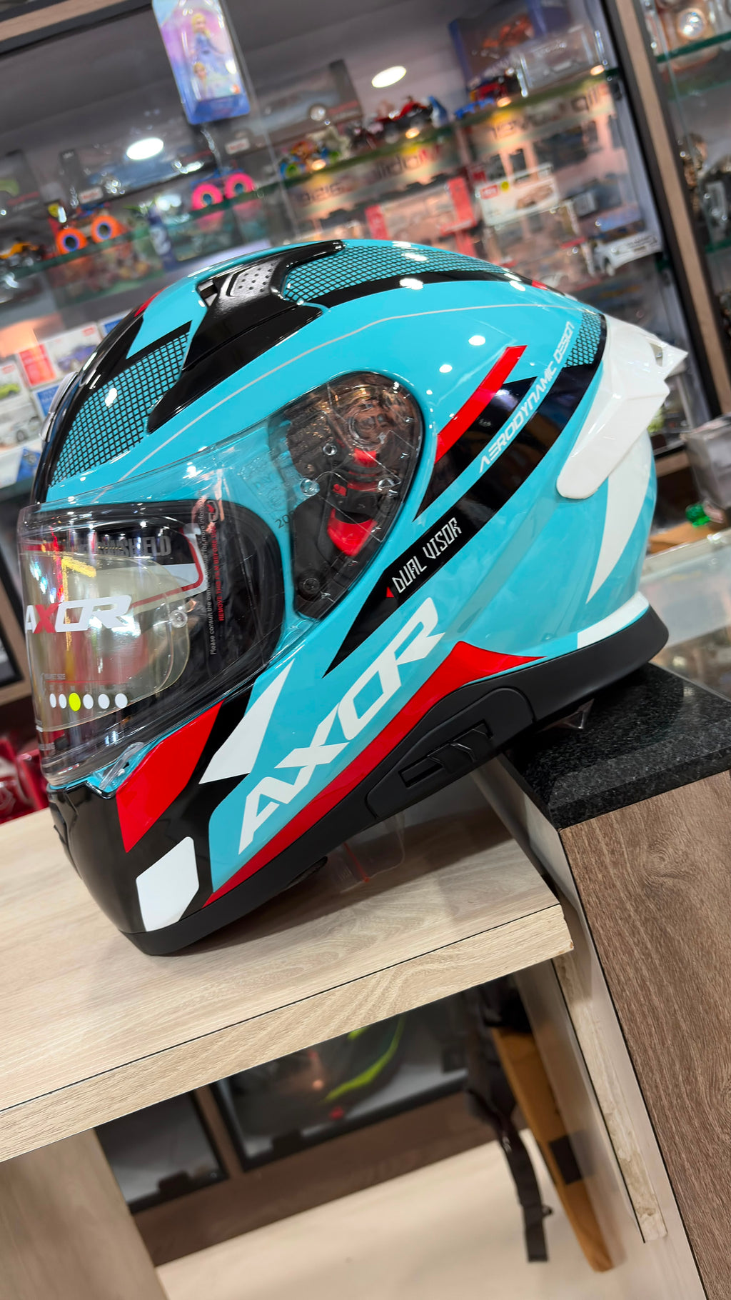 Axor Apex Turbine blue full face helmet