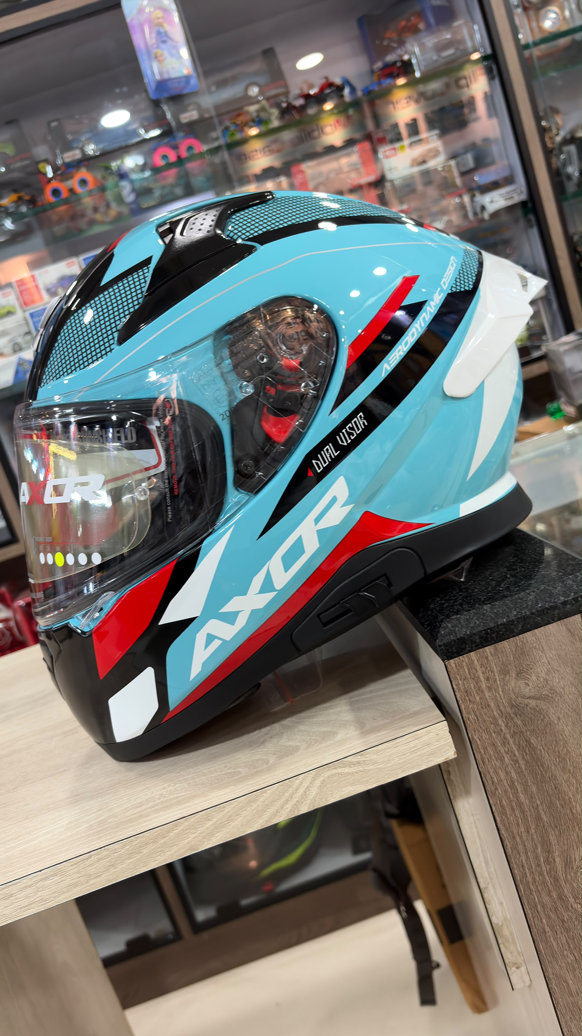 Axor Apex Turbine blue full face helmet
