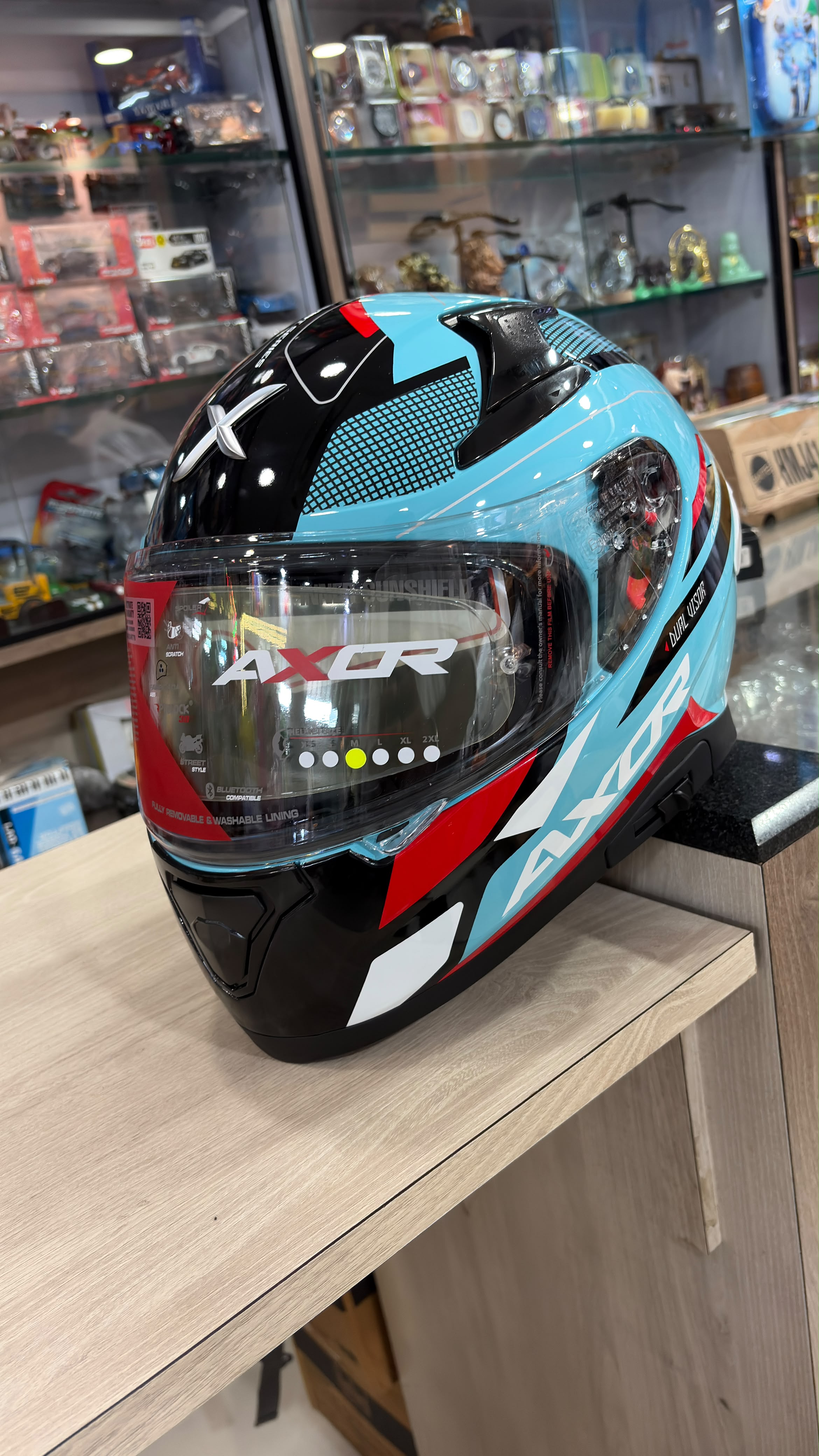 Axor Apex Turbine blue full face helmet