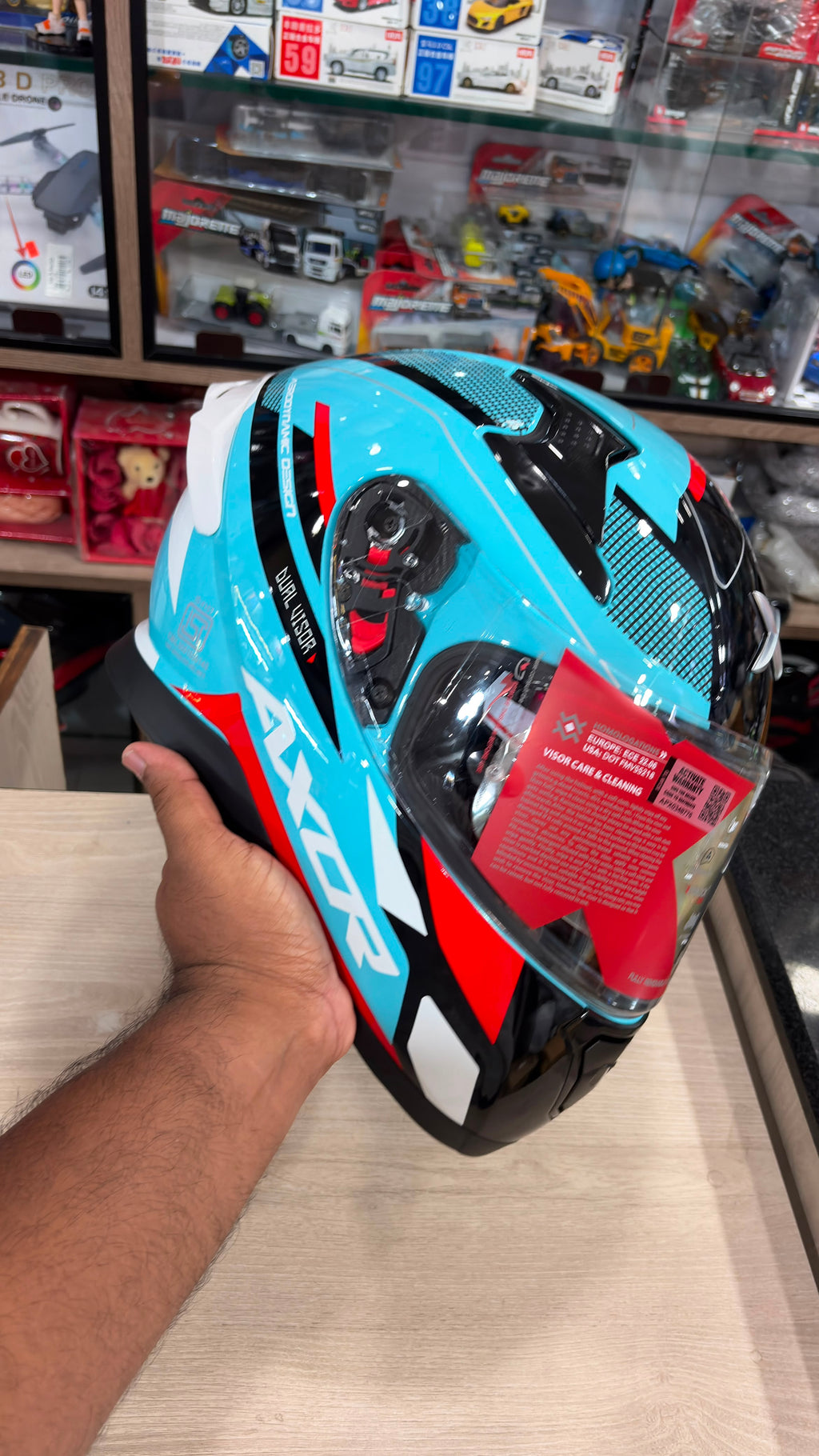 Axor Apex Turbine blue full face helmet