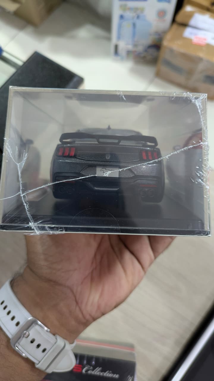 1:24 2024 Ford Mustang Dark Horse Diecast (acrylic Box packing) silver colour